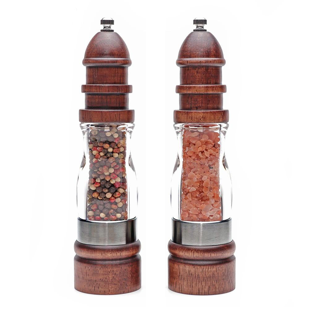 Adjustable Wooden Grinder – Salt and Pepper Mill Set