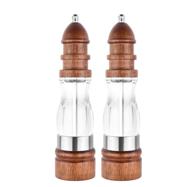 Adjustable Wooden Grinder – Salt and Pepper Mill Set