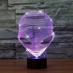 3D Alien Lamp with LED Color Lighting and Touch Control