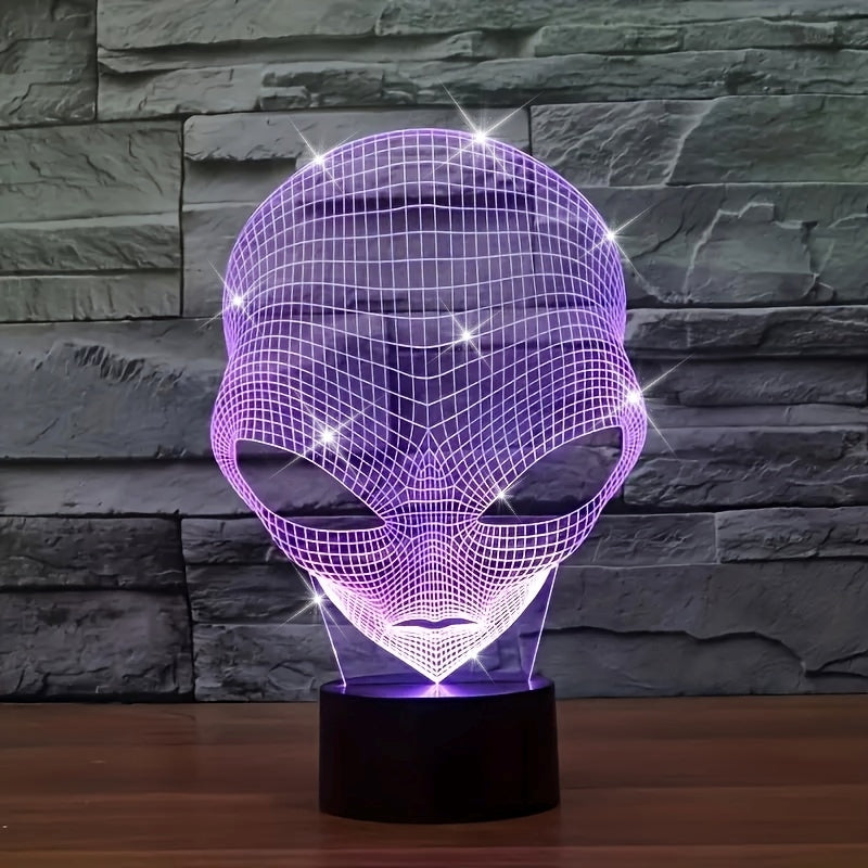 3D Alien Lamp with LED Color Lighting and Touch Control