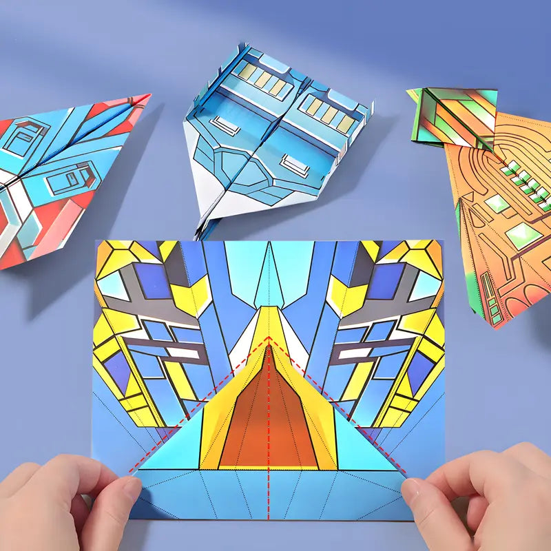 Paper airplane kit including instructions