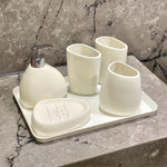 Elegant Bathroom Set with Soap Dispenser and Tumblers