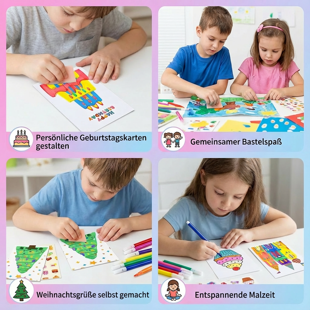 Set for creative paintwork with rainbow colours