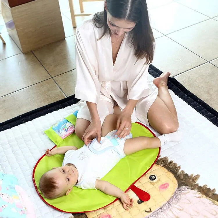 Portable Diaper Changing Pad with Wipes Pocket, Foldable