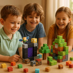 Magnetic building blocks for creative play worlds