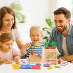Montessori Learning Toy Wooden Cube with 6-in-1 Shapes and Figures