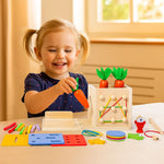Montessori Learning Toy Wooden Cube with 6-in-1 Shapes and Figures