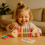 Color Sorting Game for Kids in Montessori Herringbone Design