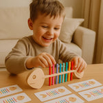 Color Sorting Game for Kids in Montessori Herringbone Design