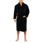 Wärmender Fleece-Bademantel mit schickem Kragen und Taschen