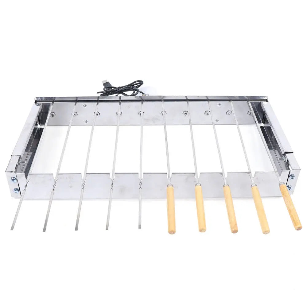 Stainless Steel Grill Rotisserie Set with Automatic Rotation Function