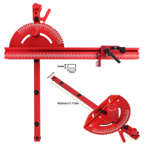 Precision Miter Gauge with Adjustable Angle Stop