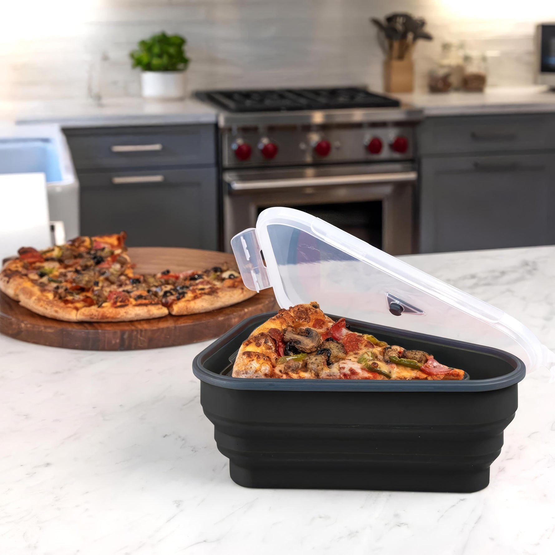 Smart Silicone Pizza Box for easy storage