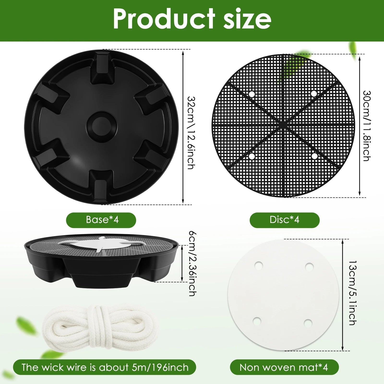 Selbstbewässernde Pflanzenuntersetzer mit 2,8 L Wasserreservoir | 4er-Pack