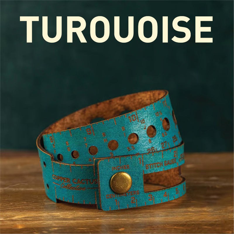Elegant 7-in-1 Ruler in Genuine Leather for Crafts