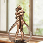 Elegant Bronze Sculpture of an Embracing Couple – Decorative Artwork for Your Home