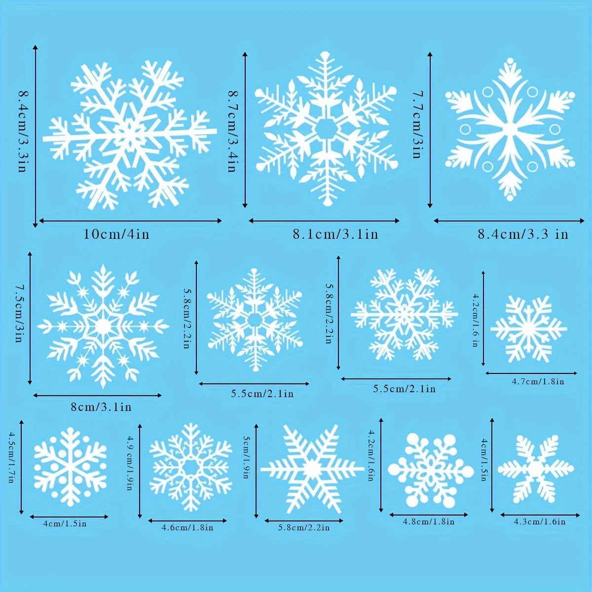 Winterzauber | 137-teiliges Fensterdekorationsset mit Schneeflocken