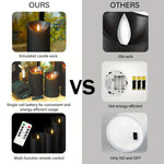 Set of 9 Flameless LED Candles – Remote Control and Glitter Finish
