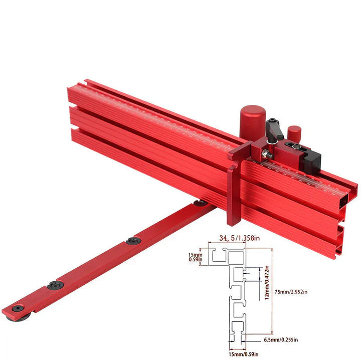 Precision Miter Gauge with Adjustable Angle Stop