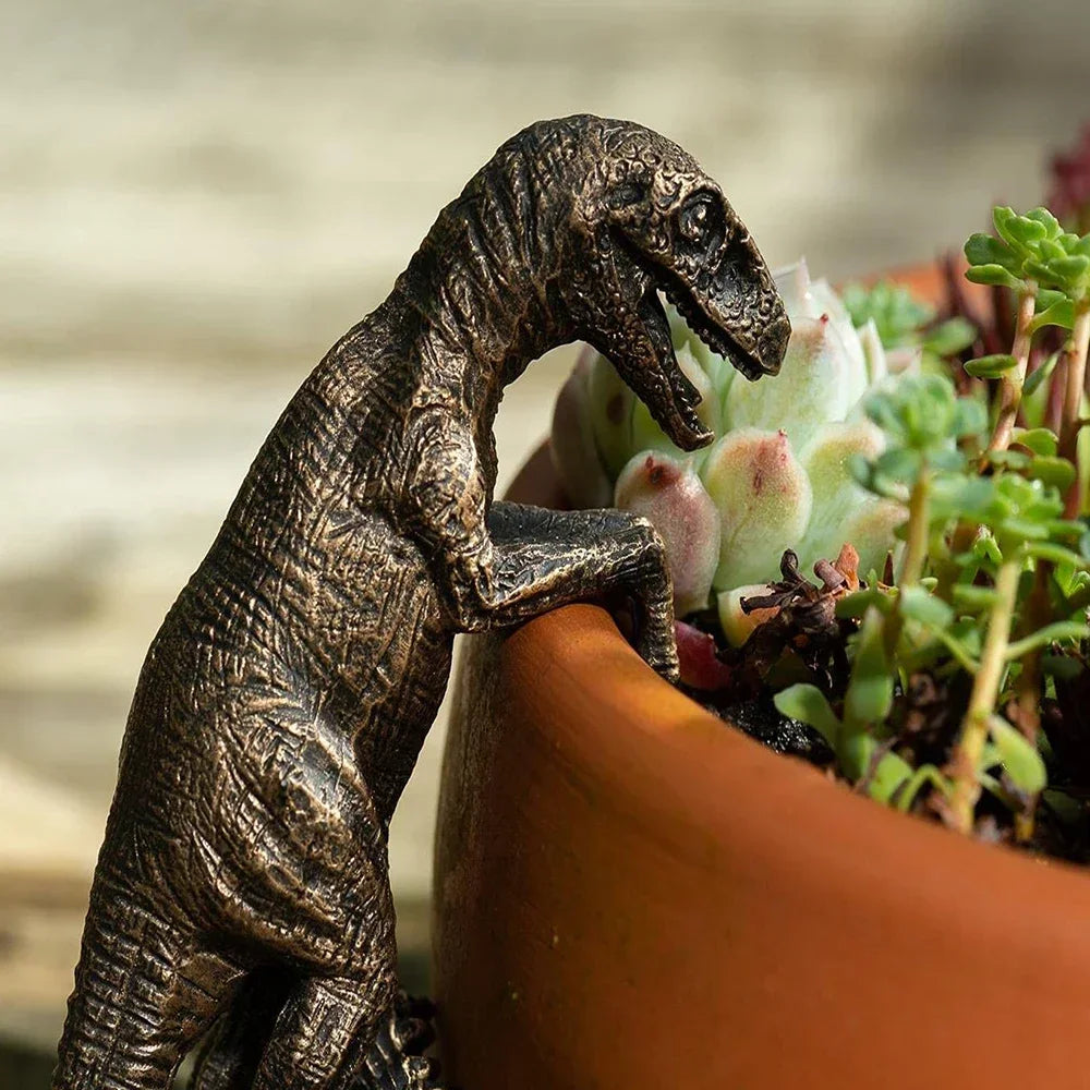 Fantastische Dinosaurier Blumentopf Dekoration | Handgemalt | Wetterfest für Innen und Außen