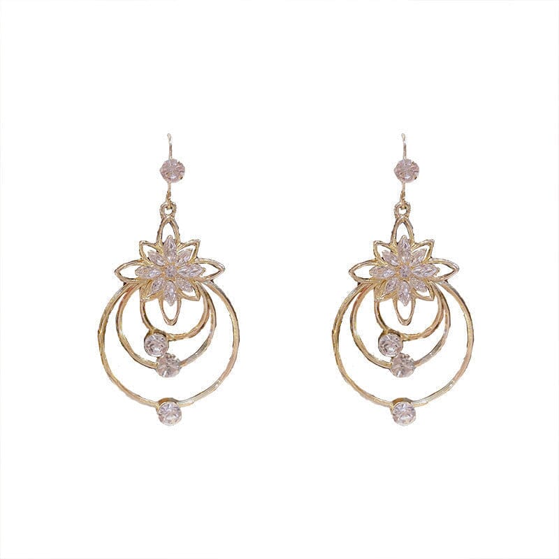Elegante Lotus Ohrringe mit Kristallakzenten