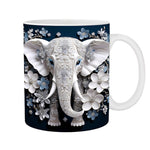 3D Elefanten Blumen Tasse