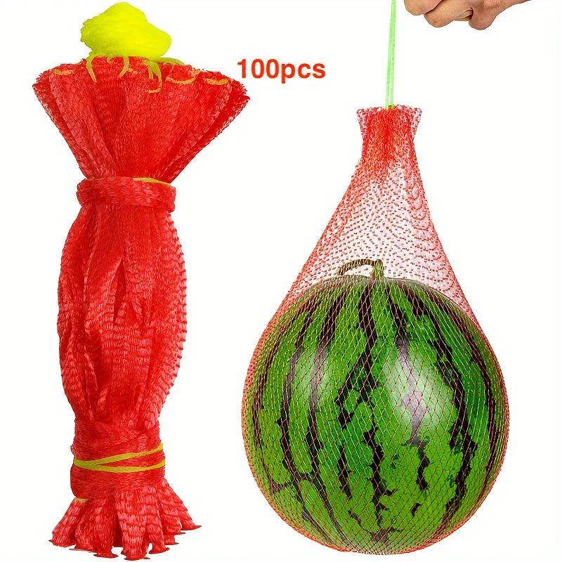 FruchtSicher Netz 100er-Pack | Robustes Supportnetz | 30 cm | Ideal für Melonen & Kürbisse