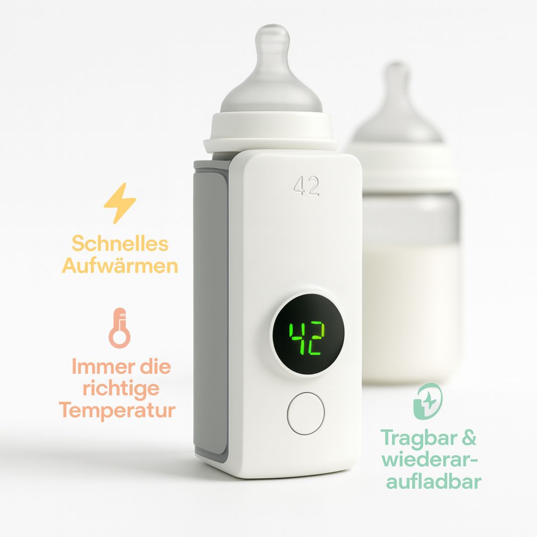 Tragbarer Babyflaschenwärmer für unterwegs – Flexibel & praktisch