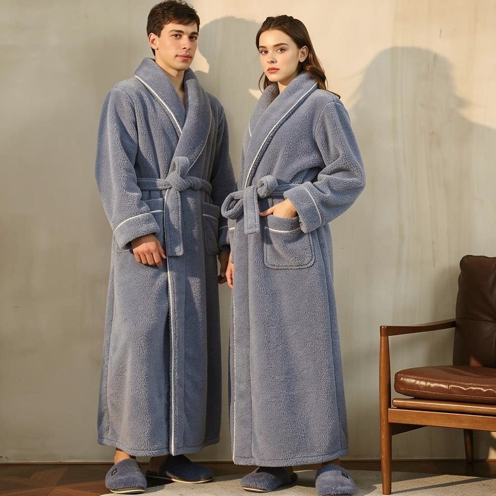 Cozy Fleece Bathrobe for Women & Men