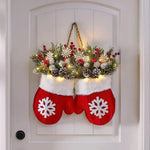 Festive Christmas Wreath in the Shape of a Glove – 120 LEDs with Timer