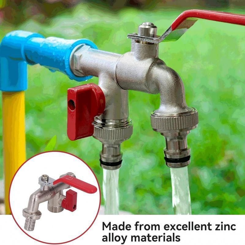 Double stainless steel faucet with two outlets