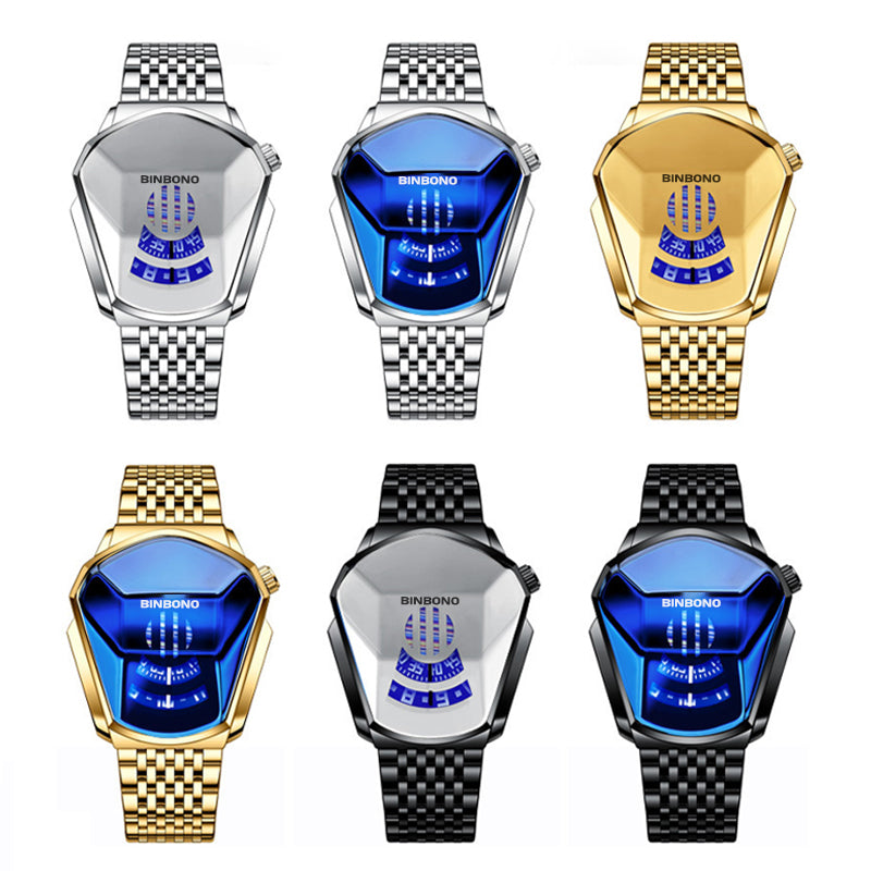 Elegant Men's Quartz Wristwatch with Diamond Surface