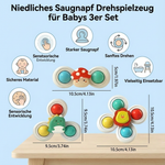 3-piece set of cute suction cup spinning toys for babies