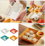 Practical serving platter with integrated dip section