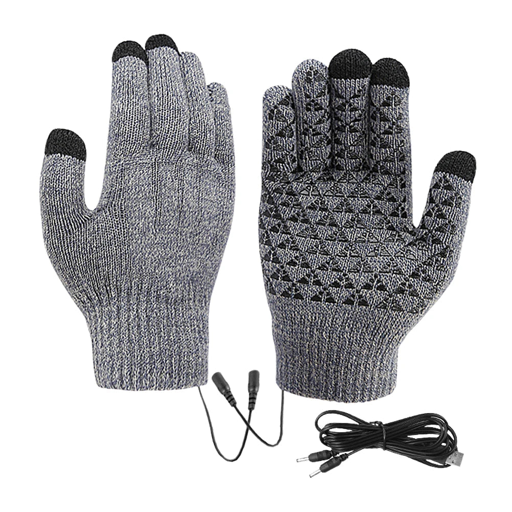 Wärmeschutz Handschuhe | Wiederaufladbar per USB | Touchscreen-freundlich & Rutschfest | Thermo-Winterhandschuhe für Outdoor-Aktivitäten