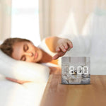 Elegant Digital Mirror Alarm Clock – LED Alarm with Temperature Display, Touch Control & Night Mode