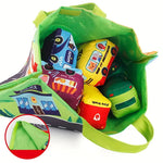 Plush Toy Cars with Road Mat and Carrying Bag – 2in1