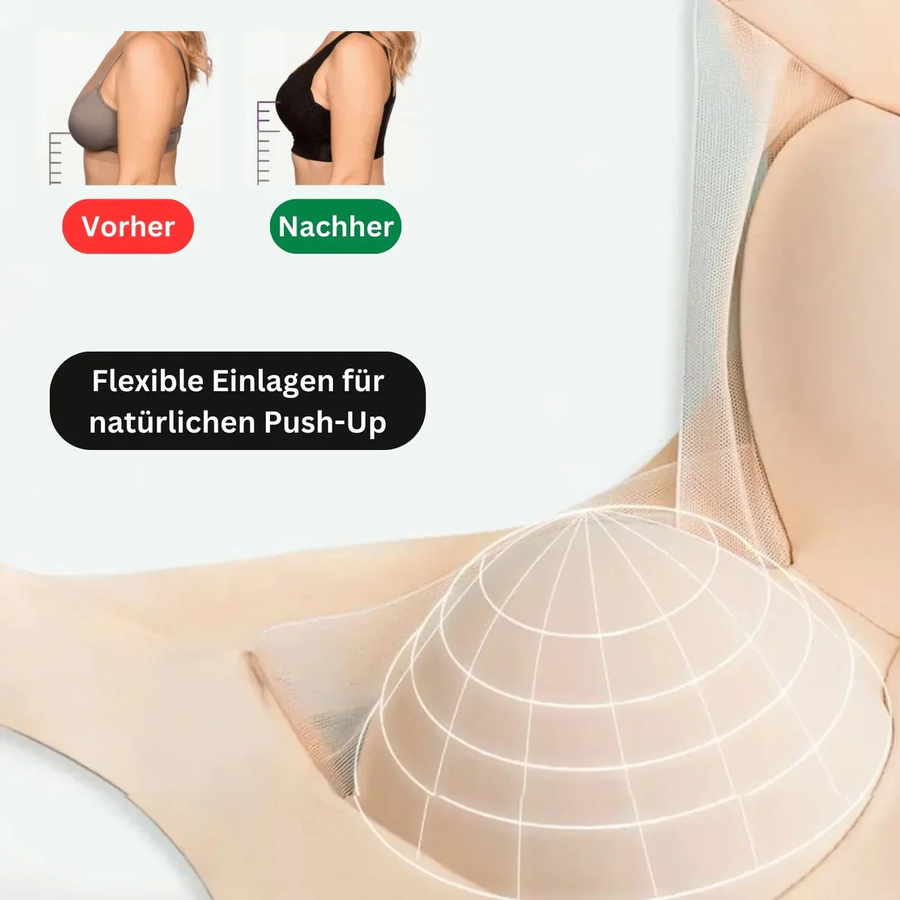 Nahtloser Push-Up BH ohne Bügel für maximalen Komfort
