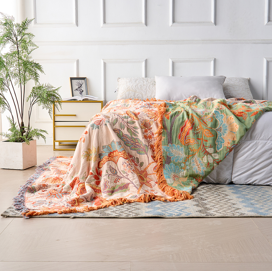 Patterned Boho Blanket Made of 100% Cotton | Stylish Home Textiles