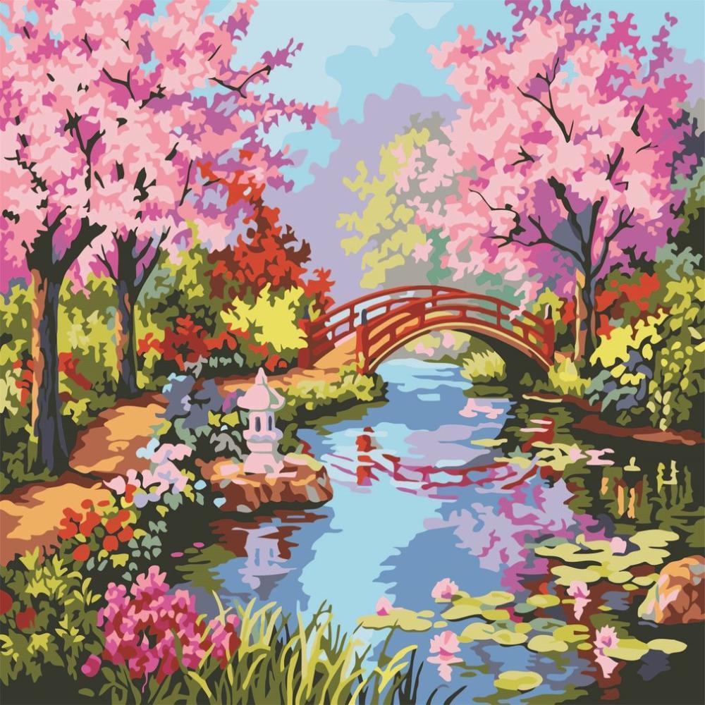 Kirschblüten - Malen nach Zahlen Set