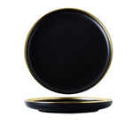Black Porcelain Dinnerware Set with Plates and Bowls