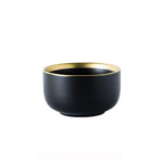 Black Porcelain Dinnerware Set with Plates and Bowls