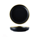 Black Porcelain Dinnerware Set with Plates and Bowls