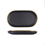 Black Porcelain Dinnerware Set with Plates and Bowls