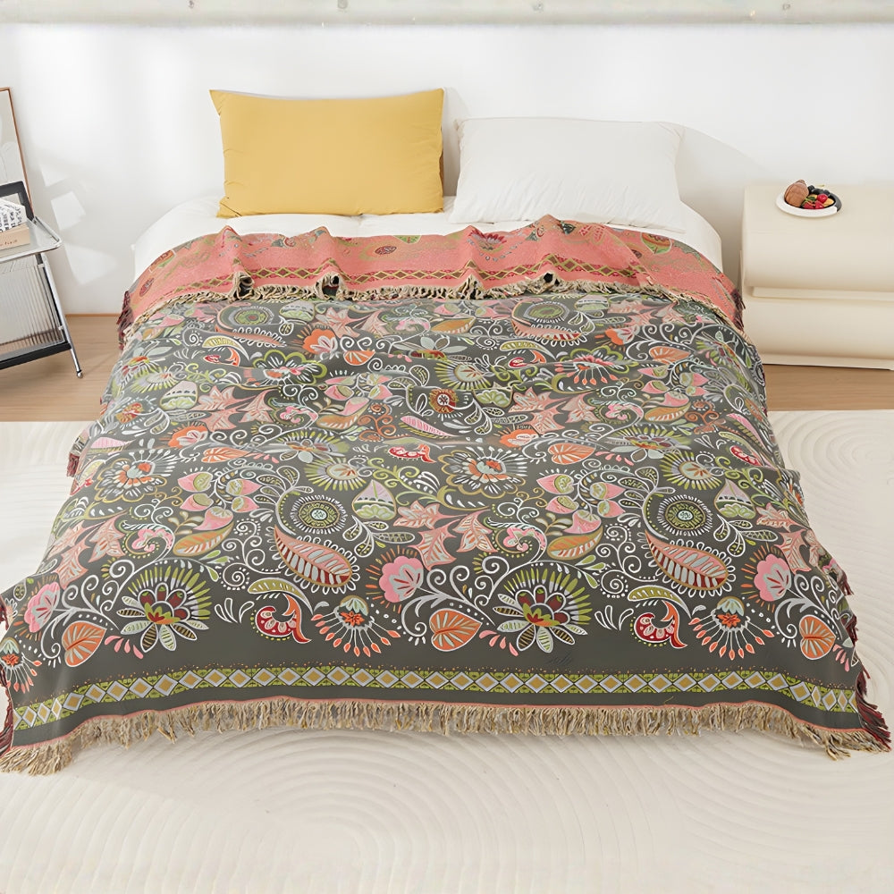 Reversible Blanket in Boho Design for Any Occasion