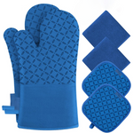 Sicherheits-Handschuhset | Hitzebeständige Silikon-Handschuhe 6-teilig | Bis 260 °C