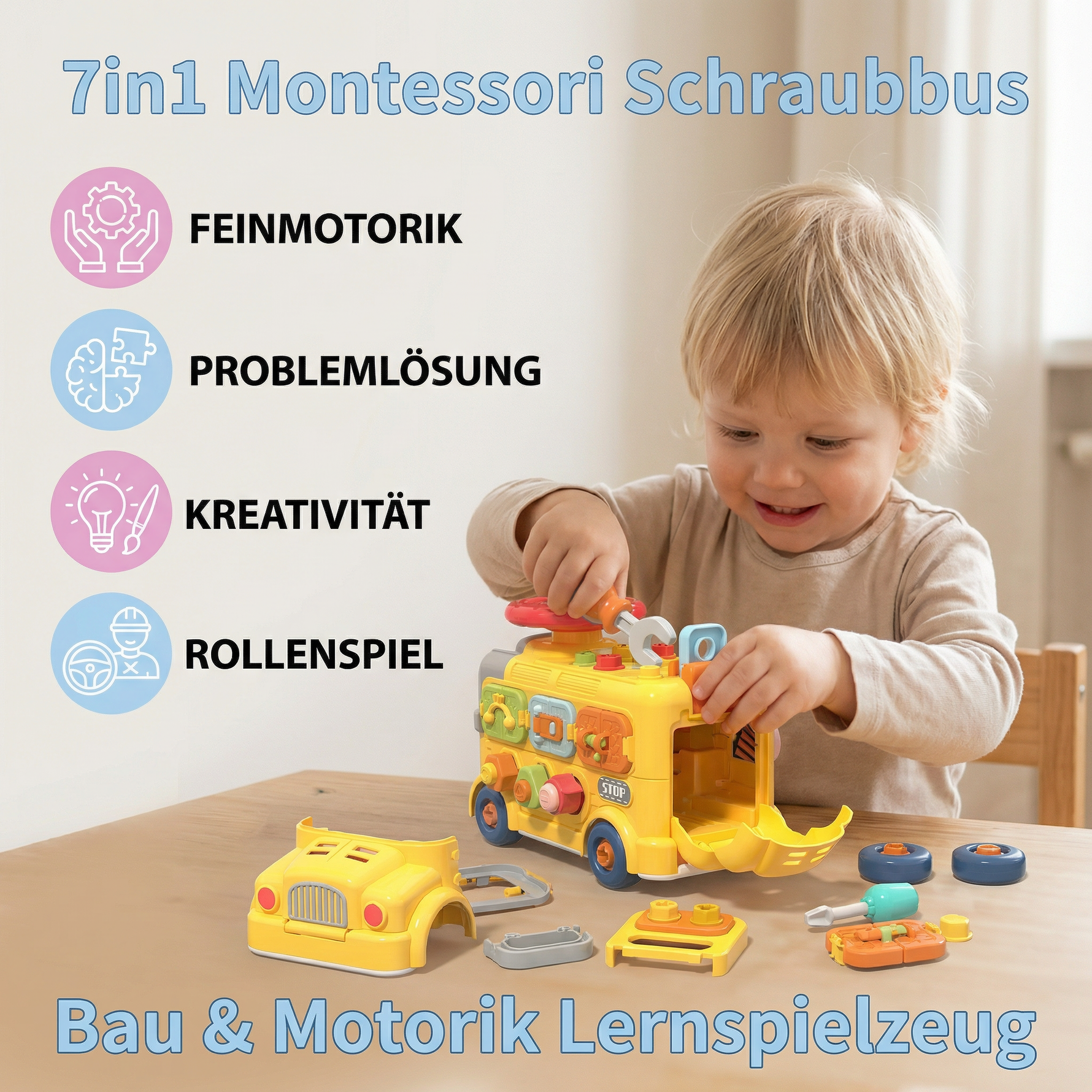 Montessori Screw Toy 7-in-1 – Educational Toy for Construction and Motor Skills