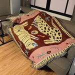 Cozy Boho-style crochet blanket for home decor