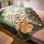 Cozy Boho-style crochet blanket for home decor