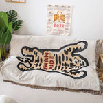 Cozy Boho-style crochet blanket for home decor